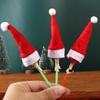Mini Santa Hat Christmas Ornaments - Non-Woven Small Lollipop Hats.