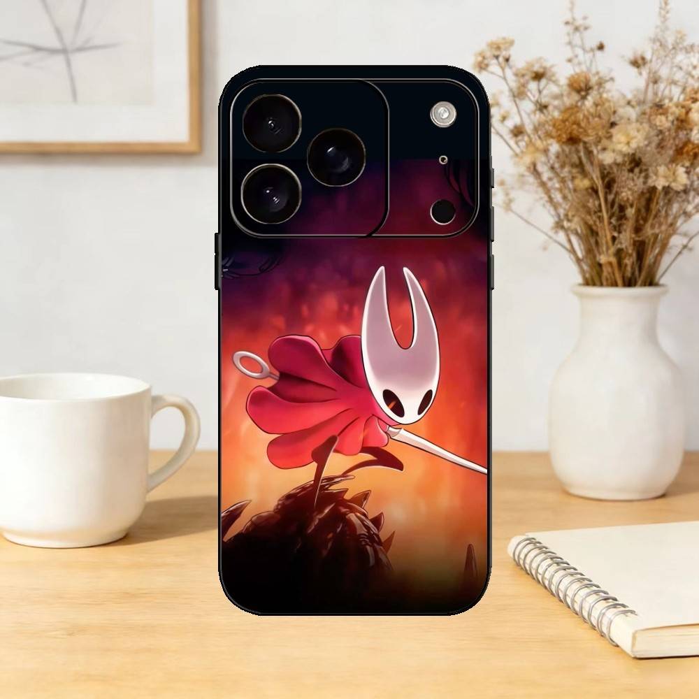Game H-Hollow K-Knight Phone Case For iPhone 17,16,15,14,13,12,11 Plus,Pro Max,SE4Soft Silicone Black Cover
