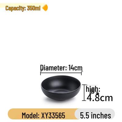Japanese Style Black Melamine Ramen Bowl
