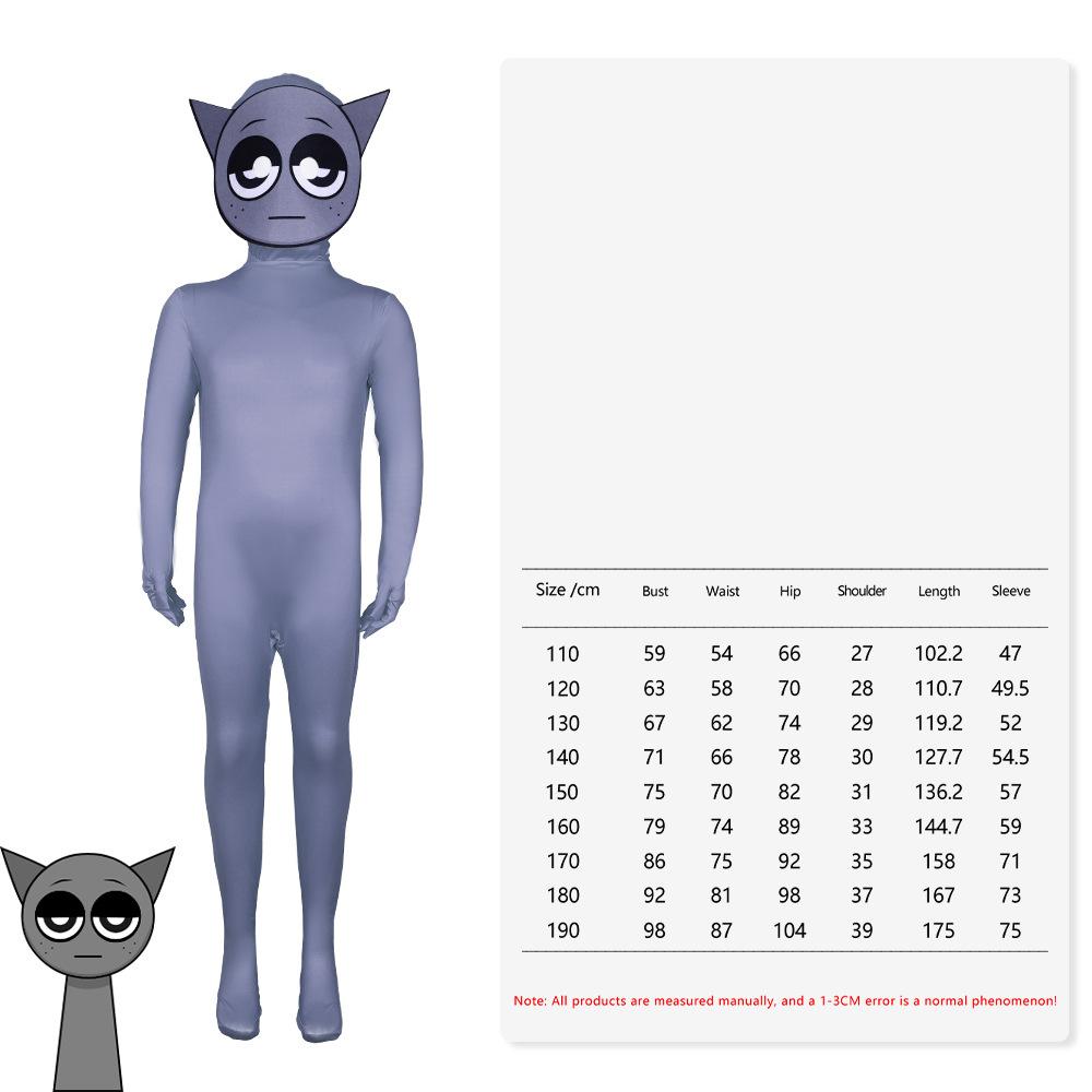 Non-Toxic Sprunki Adult Kids Cosplay Costume Monster Horror Game Jumpsuit Carnival Party Role Play Child Children Costume Gift