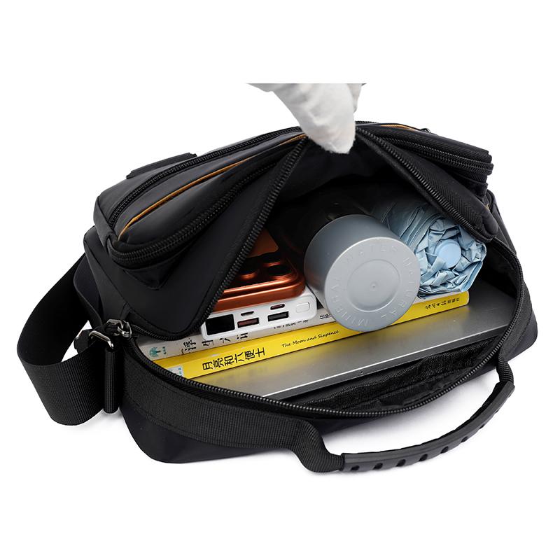 Solid Color Waterproof Shoulder Bag Men's Messenger Bag Large Capacity Crossbody Bag