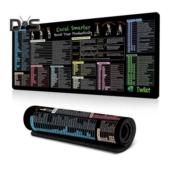 Alfombrilla de ratón portátil para ordenador, impermeable, para oficina, PowerPoint, Excel, Word, teclas de acceso directo, alfombrilla de escritorio antideslizante, accesorios para PC