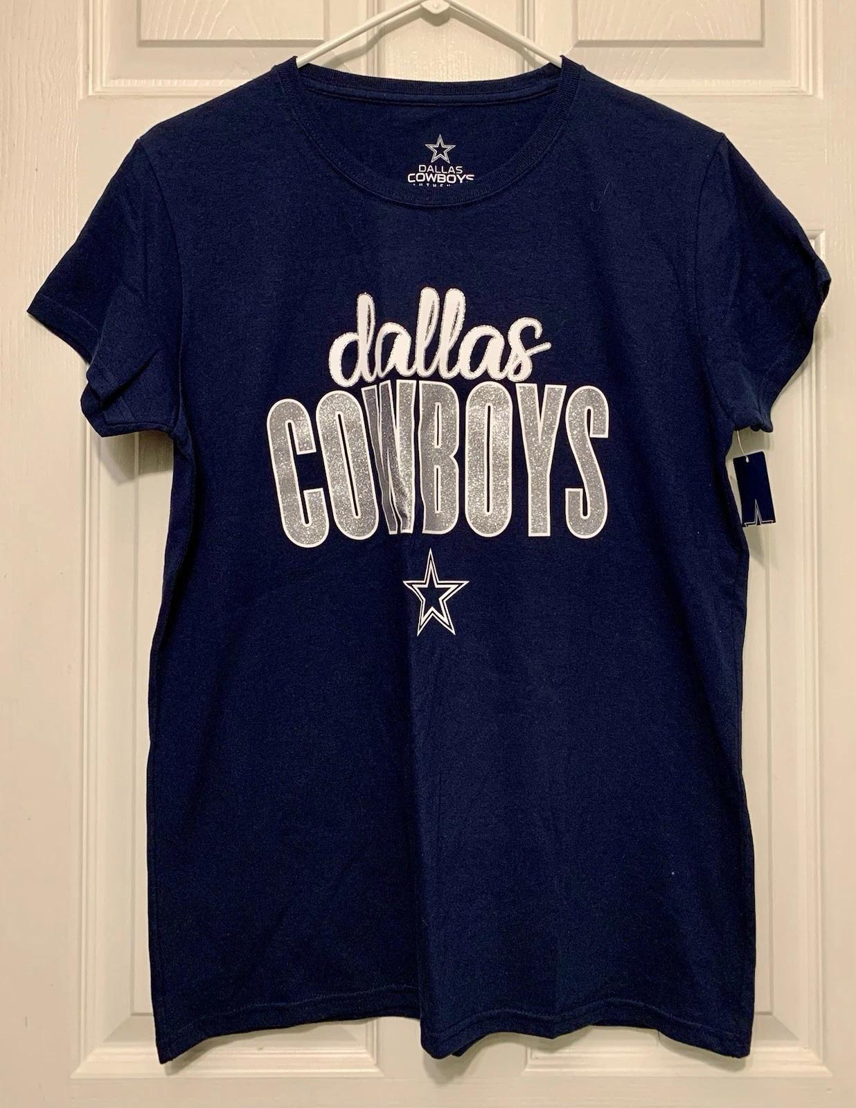 Dallas Cowboys Authentic Women’s T-shirt L NFL Football Spell Out Logo NWT S