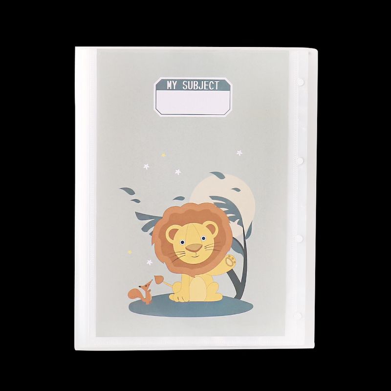 

A3 Test Paper Storage Book Folder Transparent Insert Multi-Layer Paper File Bag Storage Cartoon Storage Bag Student Little Lion (20 Pages)