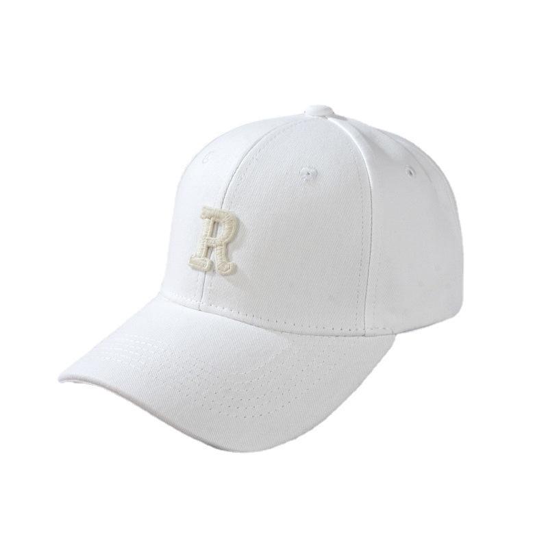 R Standard Hard Top Unisex Baseball Cap - Korean Style with Sun Protection