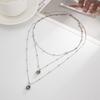 Fashionable Layer Chokers Necklace With Black Acrylic Pendant Delicate Chain Jewelry Gift For Her