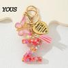 Keychain Pendant Pendant, Sequins Initial Letter Charm Key Chain with Butterfly Tassel Stainless Durable Steel Heart Design, A-Z Holder for Bag