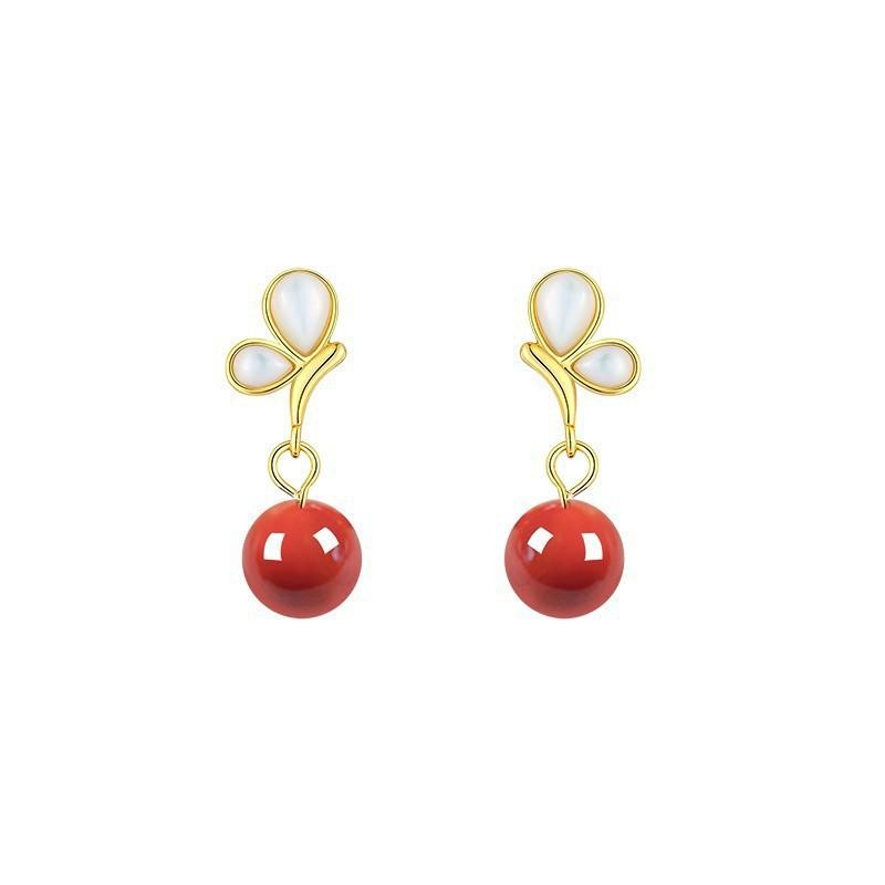 Earrings Light Luxury Retro New Chinese Earrings Niche Design Sense Fashion Versatile Earrings
