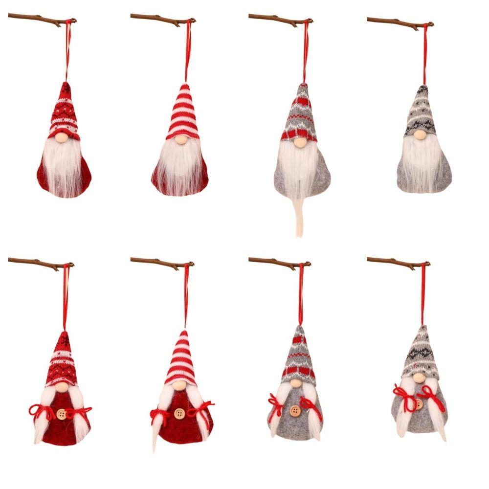 Plush Christmas Gnome Pendant Faceless Tomte Ornaments Unique Christmas Tree Hanging Doll New Year