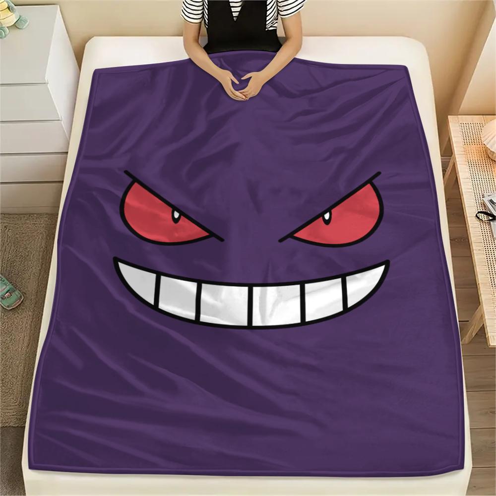 Cute Gengar Blanket, Warm Throw for Bedroom, Perfect Gift for Gengar Fans.chl