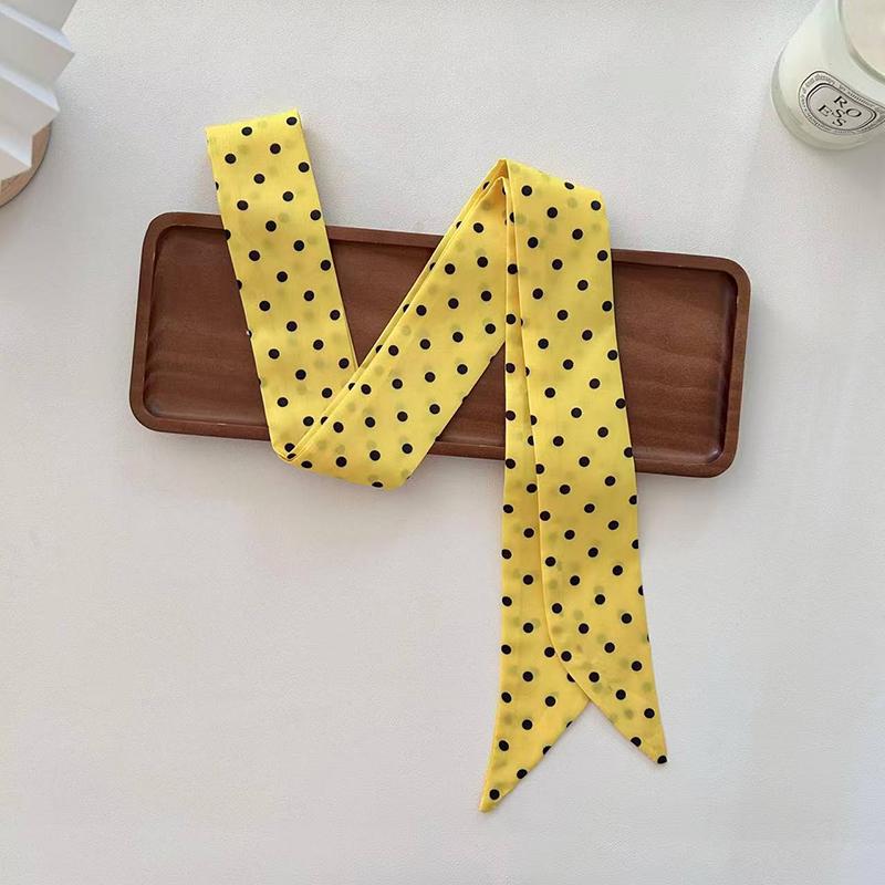 

Женский узкий шарф-косынка из атласного шелка с принтом, шейный платок, длинный тонкий шелковый шарф, повязка на голову, лента для сумки, повязки на голову 5x140cm