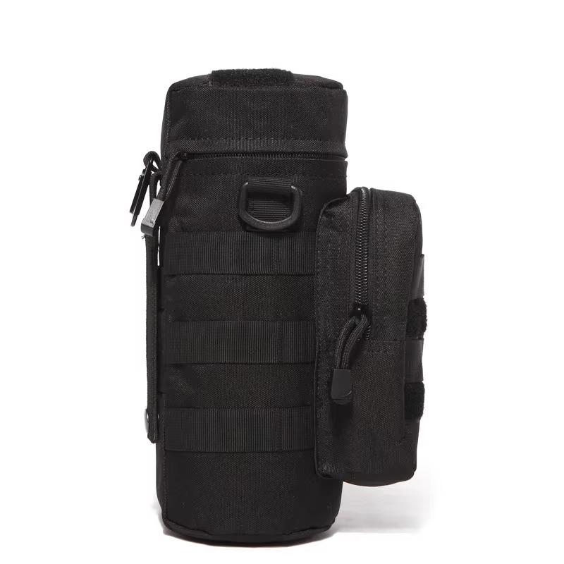 Molle Waterfles Tas Etui Houder Outdoor Reizen Kamperen Wandelen Fietsen Vissen Jagen Waterfles Ketel Drager zwart