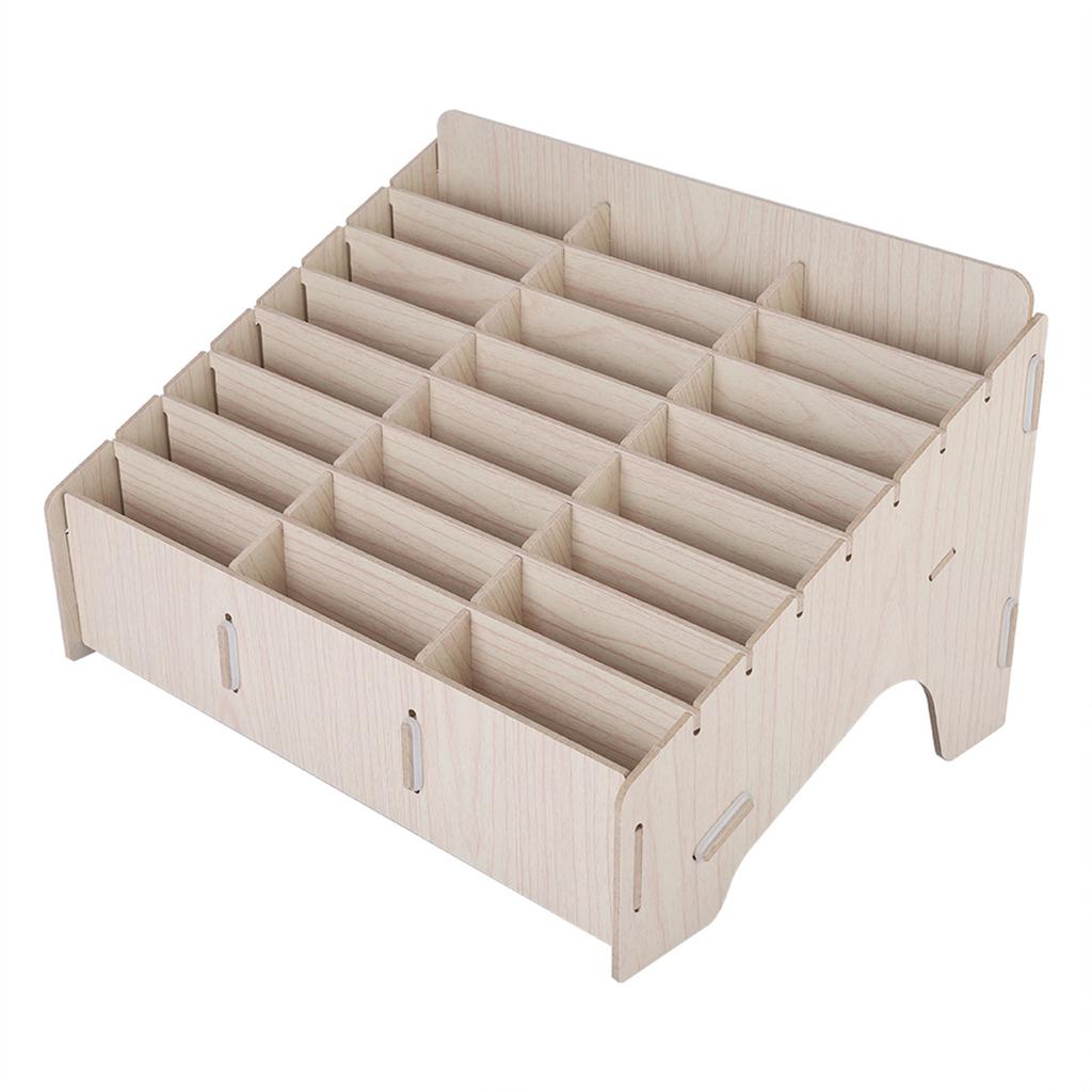 Multiple Cells Wooden Mobile Phone Management Storage Box Clean Desktop Cell Phone Storage Box