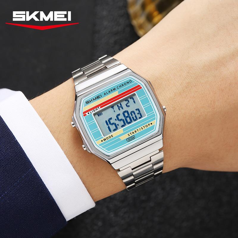 SKMEI 2514 Classic Electronic Square Digital Stopwatch Alarm Watches Retro Style Clock Men's Relogio Masculin Reloj Hombre Homme