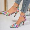Ladies Shoes Fashion Ankle Strap Women Pumps Spring Pointed Toe Shallow Mixed Colors Buckle Dress Stilettos or Thin Heels Shoes