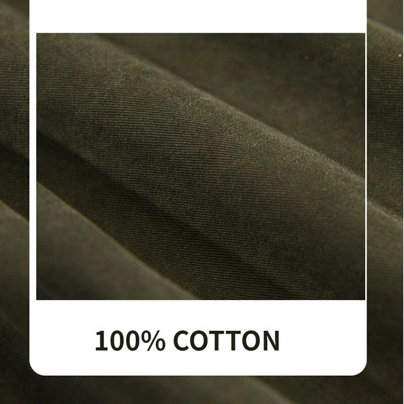 Men's Shirts Spring  Cargo Casual Patchwork Shirt Men Big Pockets 100% Cotton Four Seasons Men Clothing Oversize