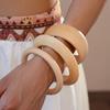 DIEZI Ein Set Vintage Punk Runde Geometrische Holz Armreifen Mode Hip Hop Breite Armreifen Armbänder Für Frauen Männer Neuer Geschenk Schmuck
