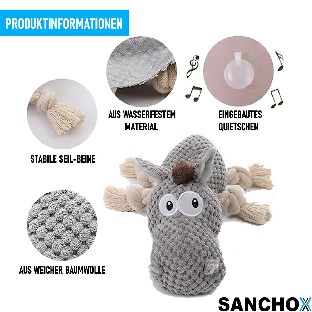SANCHOX Plush Dog Toy Donkey Toy Stuffed Animal Cuddly Toy with Ropes