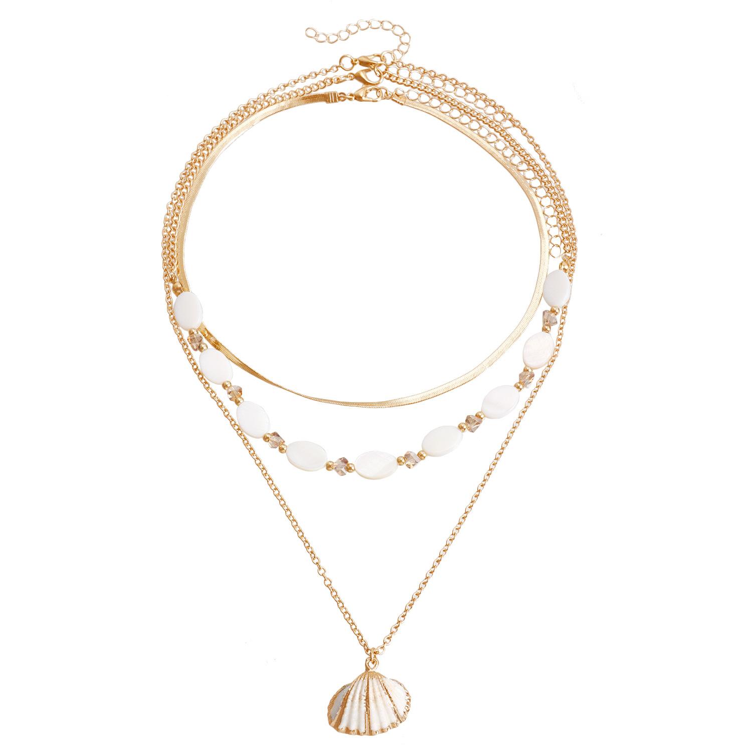 

Accessories, Marine Shells, Multi-Layered Necklaces, Vintage Vacation Oval Fritillary Beaded Necklaces