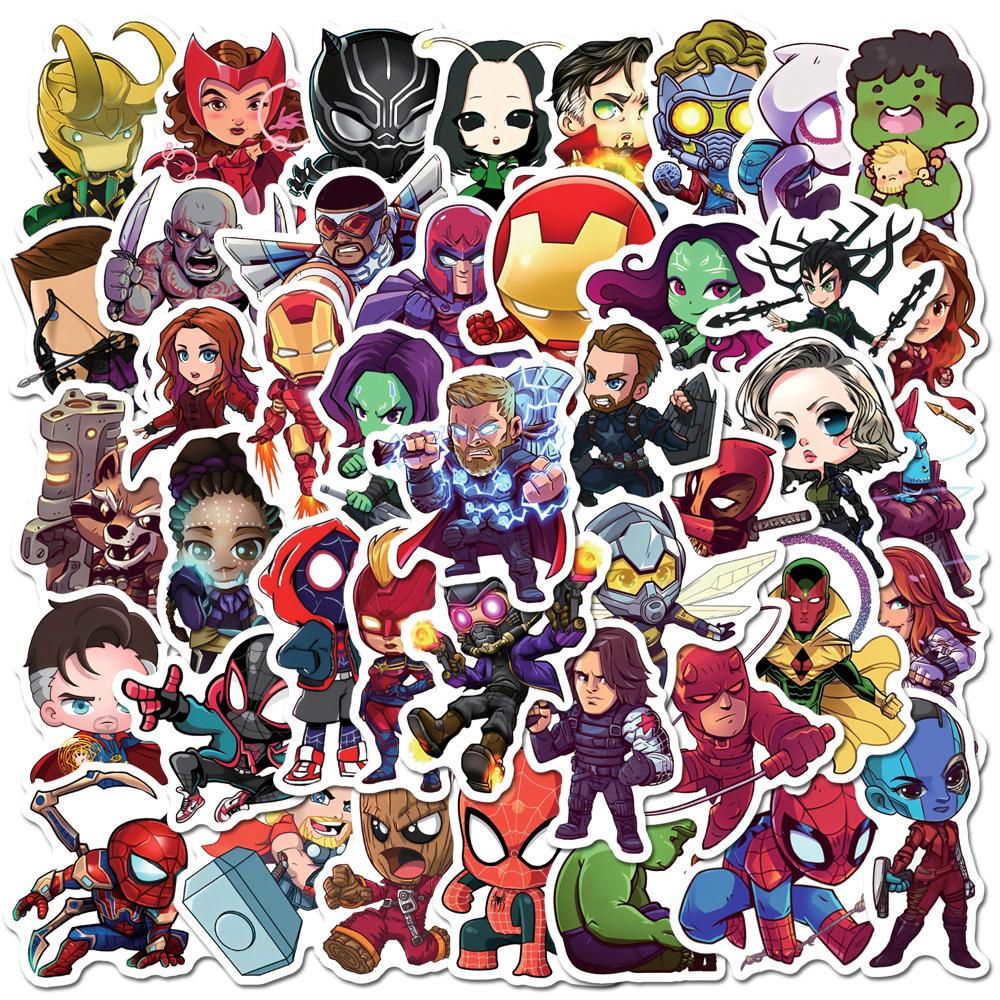 10/50/100/200pcs  The Avengers Superhero Stickers Anime Decals Laptop Motorcycle Phone Car Decoration Waterproof Sticker