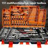 46/151pcs Professional Car Maintenance Tool Box Suitable for Car Boat Motorcycle Repair, Home Industrial Repair 