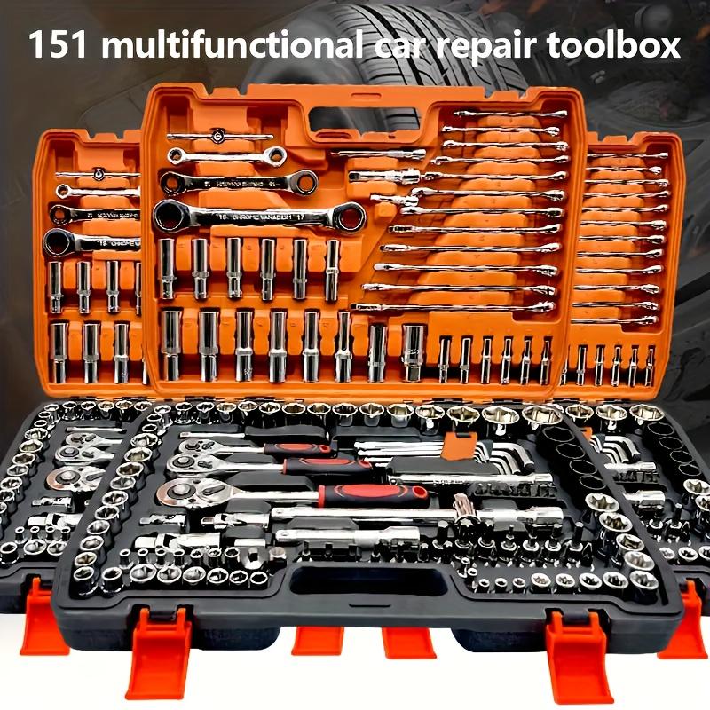 46/151pcs Professional Car Maintenance Tool Box Suitable for Car Boat Motorcycle Repair, Home Industrial Repair 