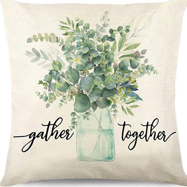 Plant and Flower Print Pillow Case Car Home Sofa Living Room Linen Pillow Cushion Nordic Style