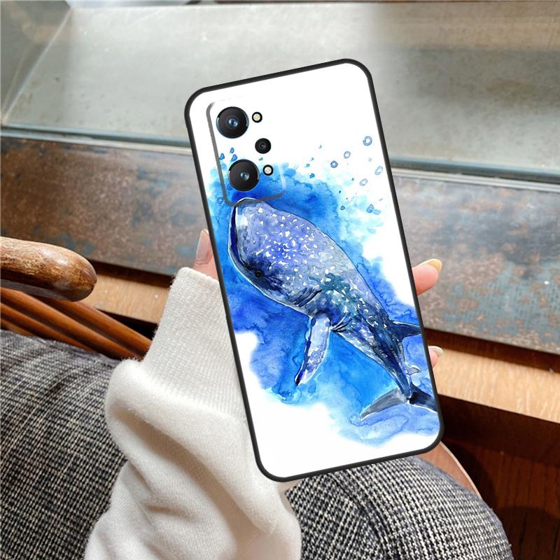 Whale Sharks Fish Case For Realme 11 12 13 14 Pro Plus C53 C55 C51 C25 C63 C61 C65 C67 C71 C75 GT6 GT7 15 Pro
