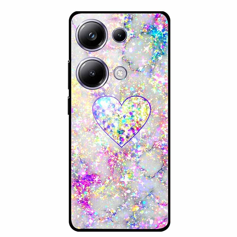 Glass Back Cover For Xiaomi Redmi Note 13 Note13 Pro Case Soft Bumper Hard Tempered Glass Case For Redmi Note 13 Pro Phone Case