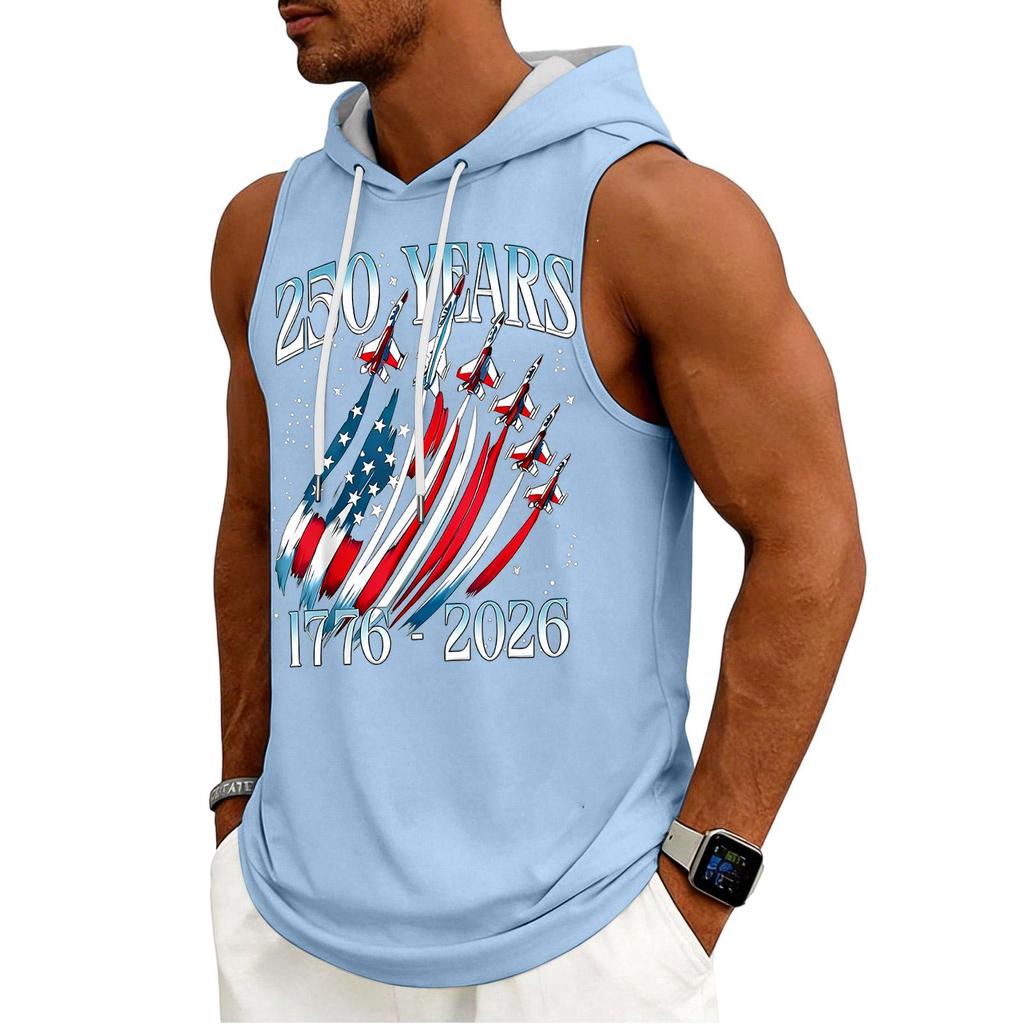 Men's Tank Top Gym Sleeveless Hoodie Shirt Washed Sports Muscle Shirts Fitness Vest With Hood