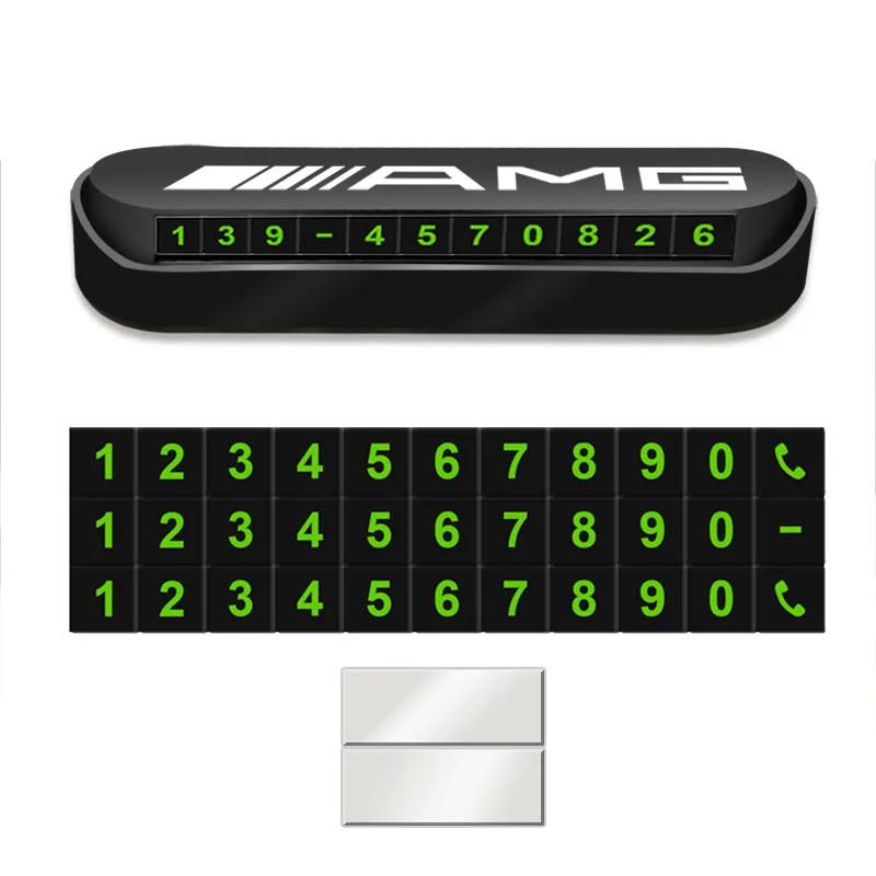 AABID1 Car Temporary Parking Card Phone Number Card Plate Caps Car Accessories For Mercedes Benz AMG W204 W213 W205 W211 W212 W176