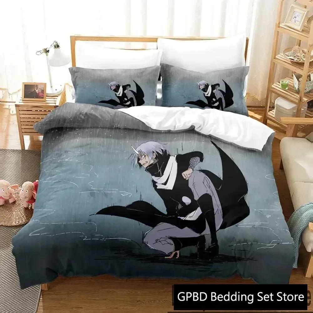TenSura Rimuru That Time I Got Reincarnated As a Slime Beding Set 3D Printed Suitable for Bedrom Soft with Soft Fabric Duvet Cover Set Pilowcases