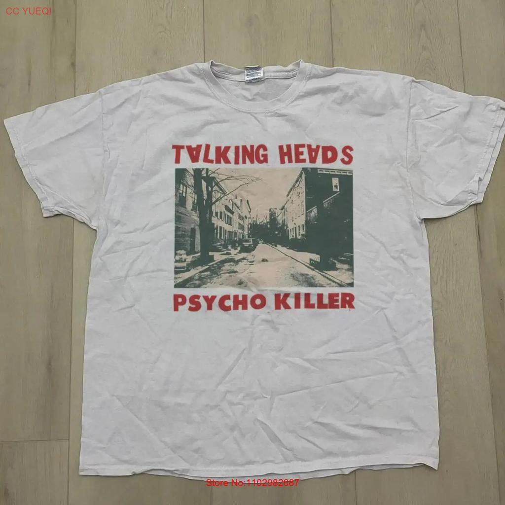 Talking Heads Band Psycho Killer White T Shirt Tee Classic Vintage Homme Stretched Fashion Top For Everyday Wear Casual