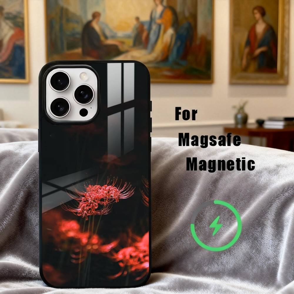 G-Ghoul R-Red Spider Lily Tokyo Phone Case For iPhone17,16,15,14,13,12,11 Plus,For Magnetic Wireless Charge Cover