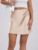 2026 Hochtaillierter Damen Satin A-Linien Minirock mit Reißverschluss