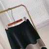High Waisted Knitted Skirt for Women Autumn and Winter Elastic A-line Pleated Textile Skirt