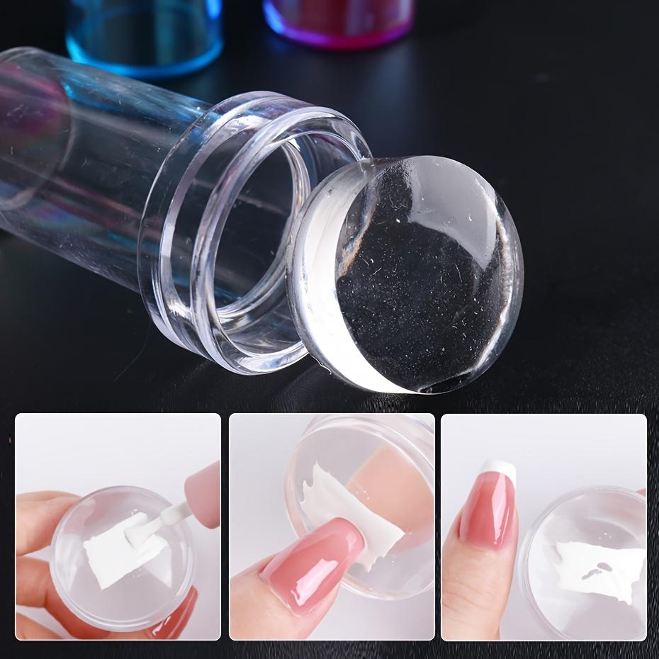 Set of Nail Art Stamps and Scrapers Removable Design Transparent Nail Art Stamps DIY Nail Art Decoration French Manicure Tools