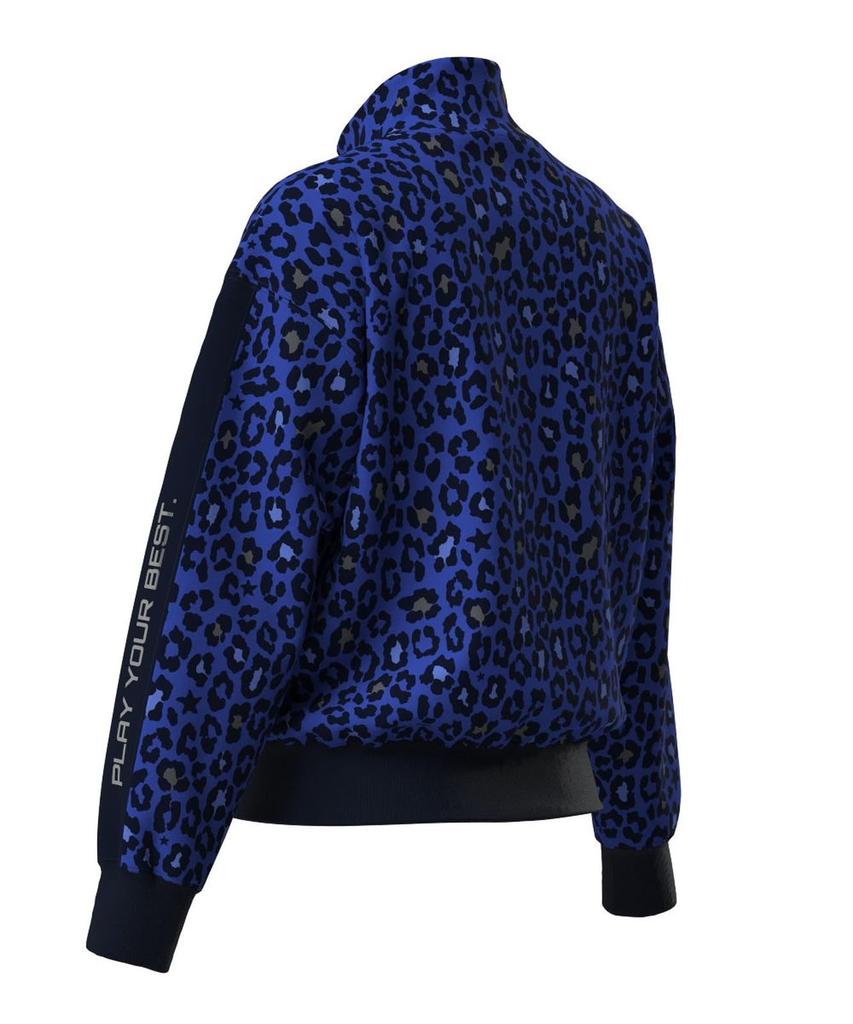 Full Zip Blouson Golf Outerwear S [Pin Apparel] Women's (Leopard Print, Stretch) / / 622-4220902 110_Blue