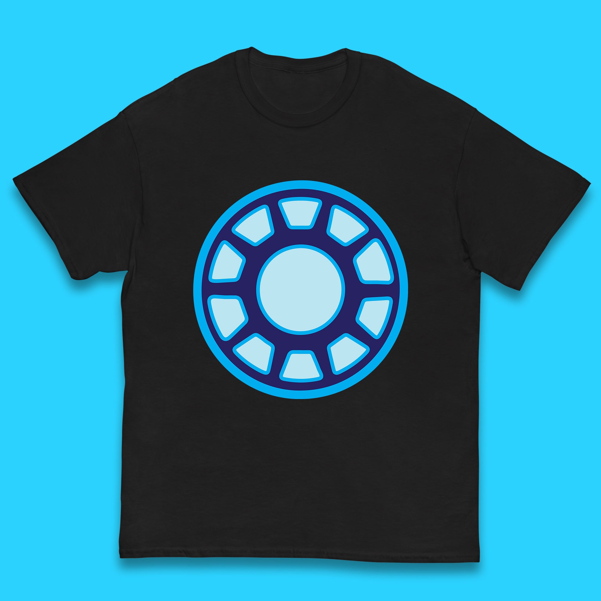 

Iron Man Logo Superhero Iron Man ARC Reactor Hook Loop Tactics Morale Tony Stark Avengers Movie Kids T Shirt 110