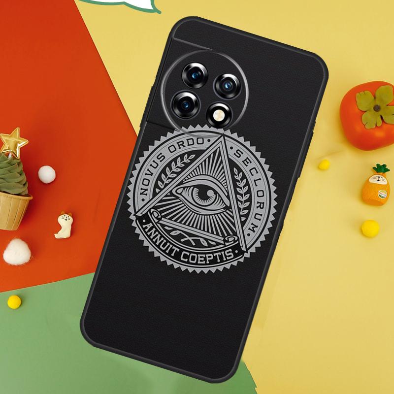 Freemasonry Logo Symbol Back Case For OnePlus 13 15 13R 13T 12 12R 11 10 10T 8T Nord 5 CE 4 2 3 Lite N20 N30 Cover