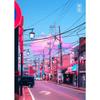 Japanese City Street Canvas Wall Art Anime Scenery Print Aesthetic Japan Town Landscape Poster Tokyo Cityscape Canvas Painting