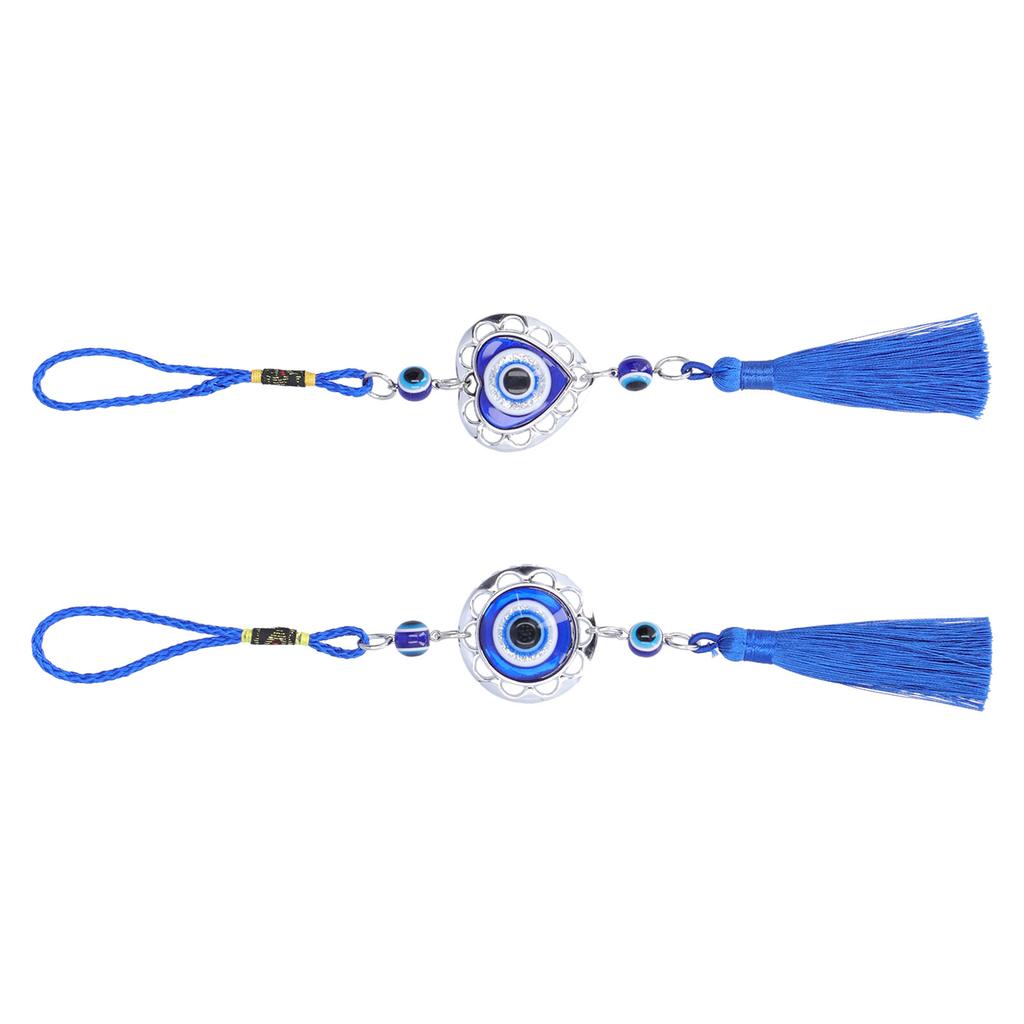 5Pcs Evil Eye Pendant Coloured Glaze Blue Tassel Exquisite Design Good Luck Evil Eye Decor for Room 