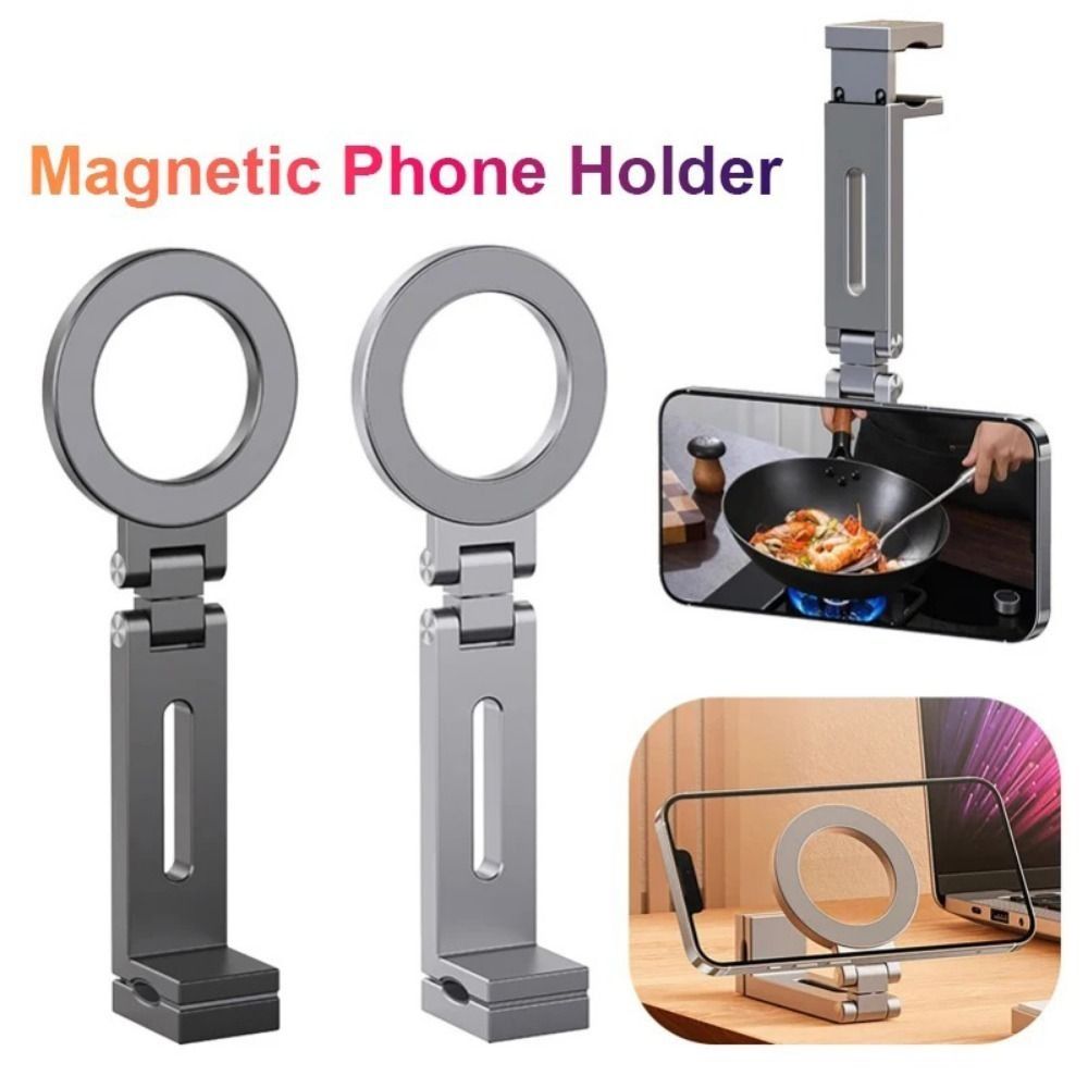 Adjustable Bracket Magnetic Phone Holder 360° Rotation Travel Phone Stand  Selfie Stick