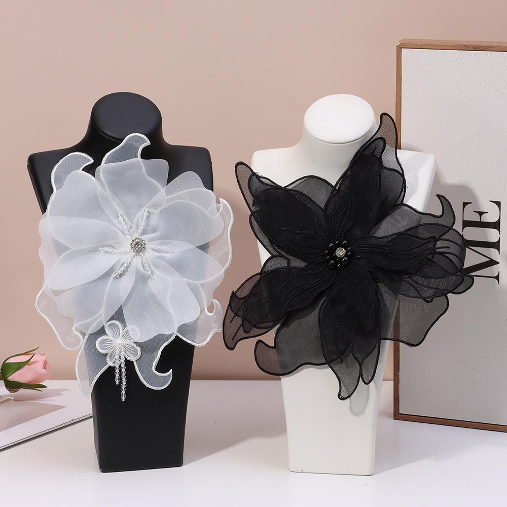 Pânză Material Handmade Mărgele Floare Aplicații Rochie DIY Decorative Florale Aplicații