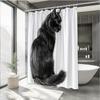 1pc Black Cat Creative Shower Curtain Animal Pattern Elegant Decoration Add Mystery And Lively Interest To Your Bathroom Enjoy