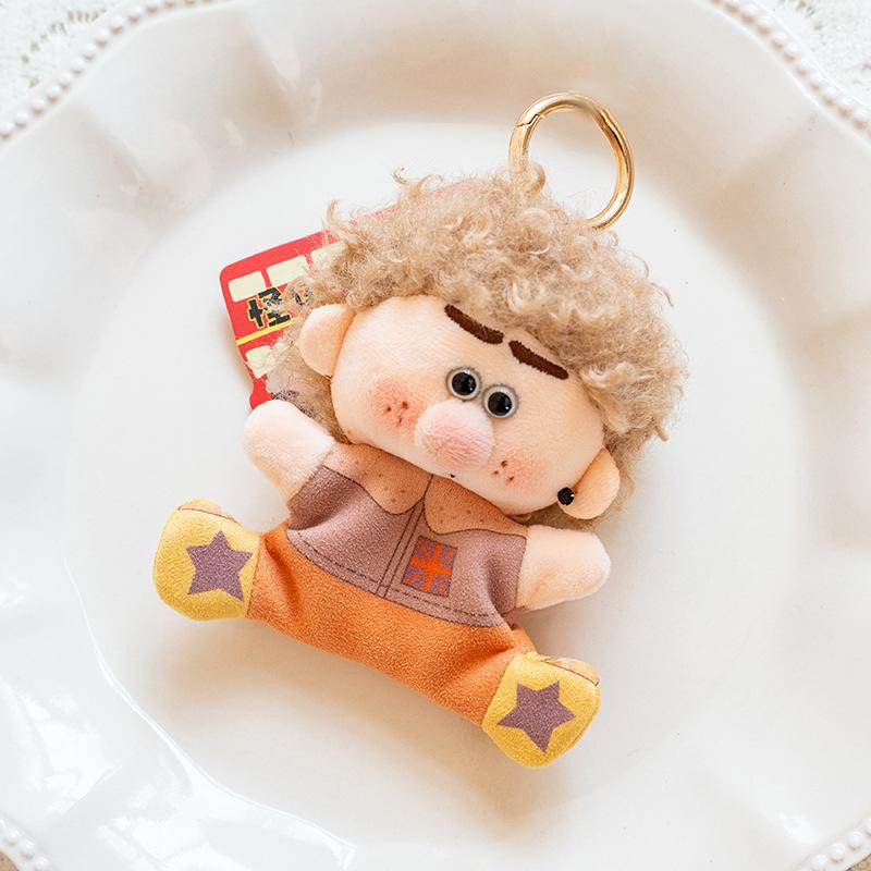 Cute Little Red Book Curly Hair Freckles Fried Hair Boy Pendant Bag Keychain Ugly Bean Bag Birthday Gift Girl