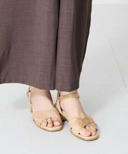 Cross Strap Metallic Line Sandals/Women's 55201 BEIGE-M