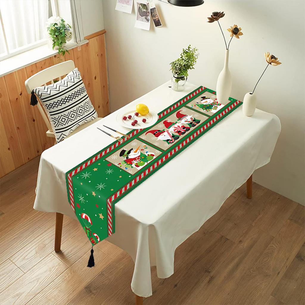 Christmas Table Runner Xmas Holiday Kitchen Dining Table Decoration Christmas Decorations Table Runner for Home Party Decor