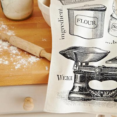 Baking Cotton Tea Towel, Home Cafe Fabric Poster, Kitchen Supplies