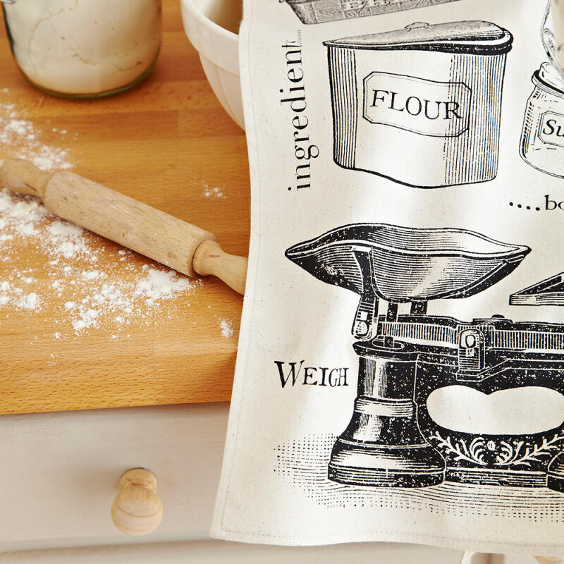Baking cotton tea towel, home cafe fabric poster, kitchen supplies Cotton Towel Baking